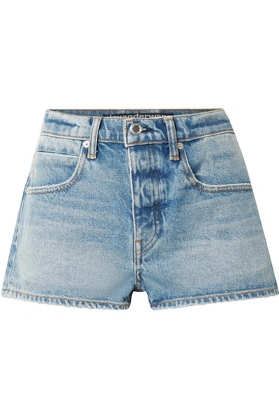 Alexander Wang Bitty Micro Denim Shorts In Mid Denim