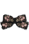 ETRO BEADED FLORAL-EMBROIDERED CREPE BROOCH