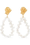 ALIGHIERI APOLLO'S STORY GOLD-PLATED PEARL EARRINGS