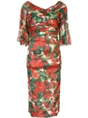 DOLCE & GABBANA PORTOFINO PRINT MIDI DRESS