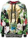 DOLCE & GABBANA TROPICAL KING AND ORCHID PRINT HOODIE