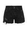 Grlfrnd Helena Distressed Denim Shorts In Black