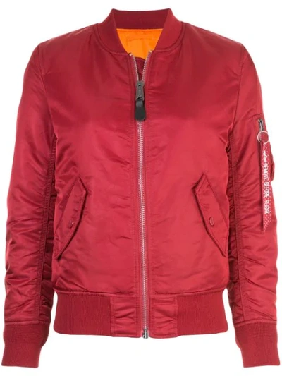 Alpha Industries Reversible Bomber Jacket In Red