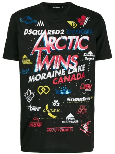 Dsquared2 Arctic Twins T-shirt In Black