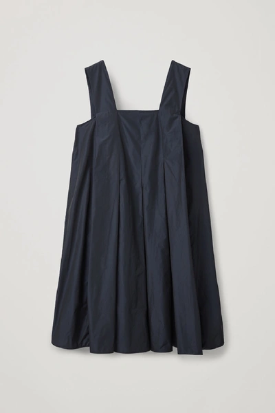 Cos Technical Pleated Dress In Blue