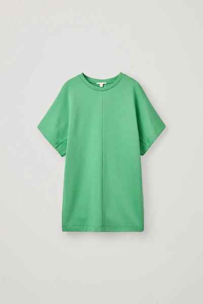 Cos Long Shaped T-shirt In Green