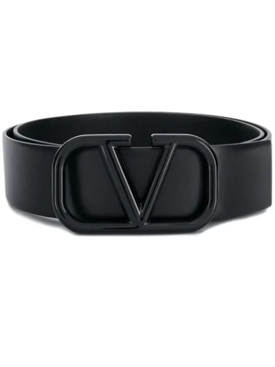 Valentino Garavani Valentino V Logo Belt - 黑色 In Black
