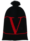 VALENTINO GARAVANI VALENTINO VALENTINO GARAVANI KNITTED LOGO HAT - 黑色