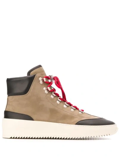 Fear Of God Sixth Collection Leather High-top Trainers In Beige,black,white