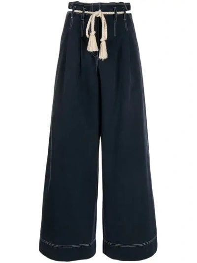 Ulla Johnson Drawstring Wide-leg Jeans - 蓝色 In Blue