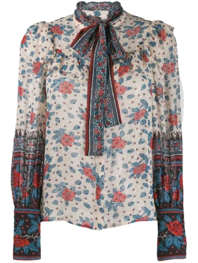 Ulla Johnson Antoine Floral Silk Georgette Blouse In Multicoloured