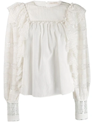 Ulla Johnson Lily Eyelet Cotton-blend Top In Blanc