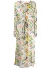 ESSENTIEL ANTWERP ESSENTIEL ANTWERP FLORAL PRINT MIDI DRESS - 绿色