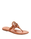 Tory Burch Metal Miller Soft Leather Sandals In Vachetta