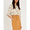 SANDRO BUTTERFLY PRINT CREPE TOP