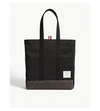 THOM BROWNE Suede-trimmed canvas tote