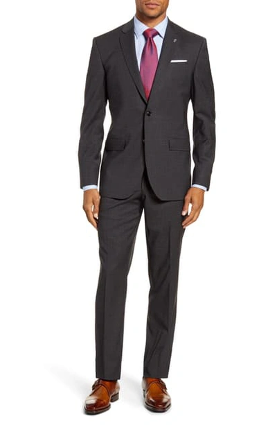 Ted Baker Jay Trim Fit Check Stretch Wool Suit In Grey