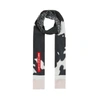 BURBERRY MONOGRAM AND COW PRINT SILK SKINNY SCARF,3070178