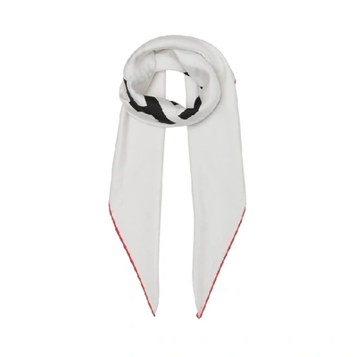 Burberry Horseferry Print Silk Square Scarf In White