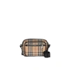 BURBERRY VINTAGE CHECK AND LEATHER CROSSBODY BAG,3070373