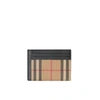 BURBERRY VINTAGE CHECK AND LEATHER MONEY CLIP CARD CASE,3071930