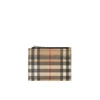 BURBERRY VINTAGE CHECK AND LEATHER ZIP CARD CASE,3065324