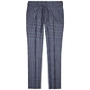 PAUL SMITH BLUE CHECKED WOOL-BLEND TROUSERS