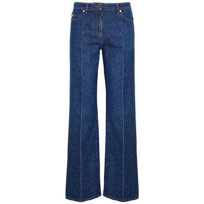 Valentino Dark Blue Wide-leg Jeans In Indigo