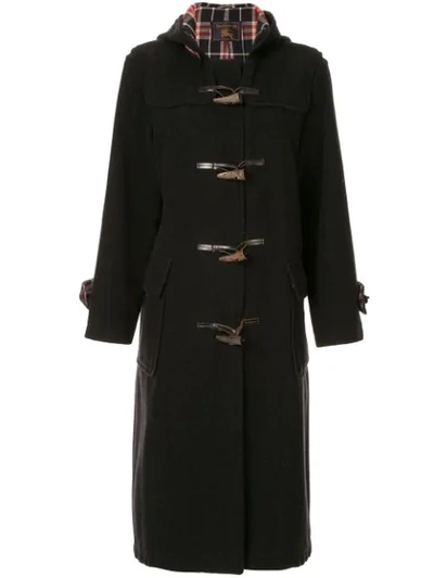 Pre-owned Burberry Toggle-fastening Coat In Black