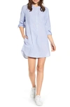 ALEX MILL FINE STRIPE POPOVER SHIRTDRESS,WP102071