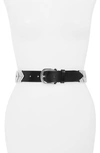 Isabel Marant Tehora Embellished Leather Belt In Black
