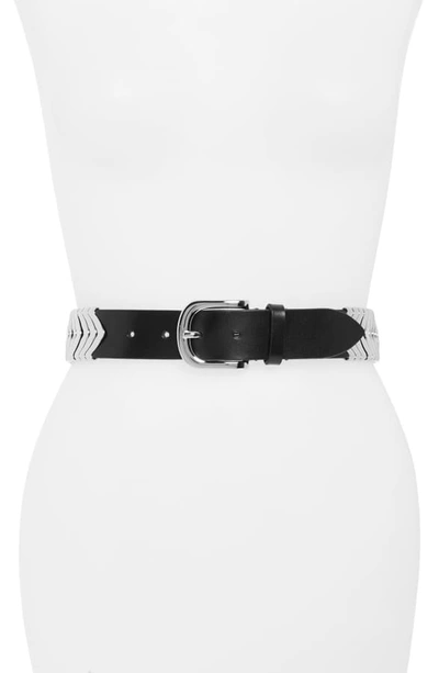 Isabel Marant Tehora Embellished Leather Belt In Black