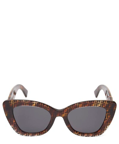 Fendi Cat-eye Logo Sunglasses In Brown