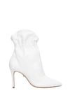 SCHUTZ DIRA HIGH HEELS ANKLE BOOTS IN WHITE LEATHER,10978288