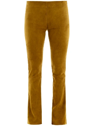 Drome Suede Trousers In Yellow,green