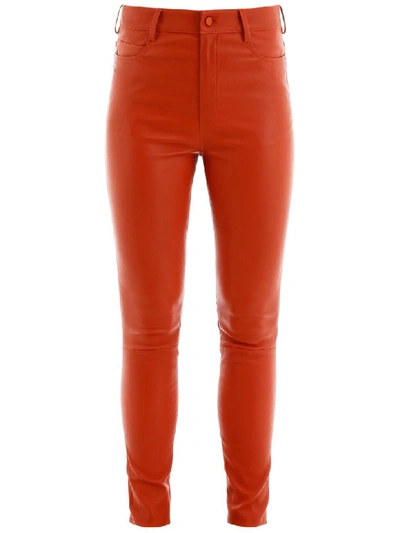 Drome Stretch Nappa Trousers In Red,orange