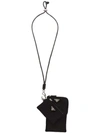 Prada Pocone Triangle Logo-plaque Nylon Lanyard Set In Black