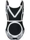 Totême Toteme Black And White Positano One-piece Swimsuit In Black