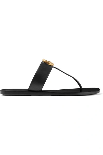 Gucci Marmont Logo-embellished Leather Sandals