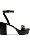 GUCCI Marmont logo-embellished leather platform sandals