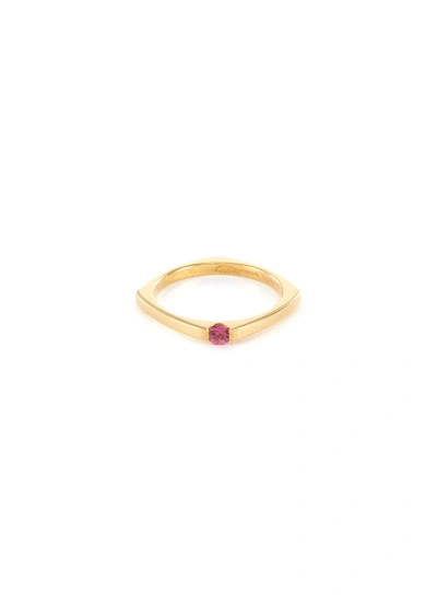 Aliita Tourmaline 9k Yellow Gold Ring In Metallic