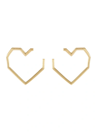 Aliita 'corazon' 9k Yellow Gold Heart Drop Earrings