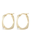 ALIITA PEARL 9K YELLOW GOLD HOOP EARRINGS