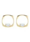 ALIITA 'ARO' AQUAMARINE 9K YELLOW GOLD HOOP EARRINGS