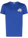 Moncler T-shirt Mit Logo-patch In Blue