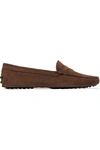 Tod's Mocassino Suede Loafers In Brown