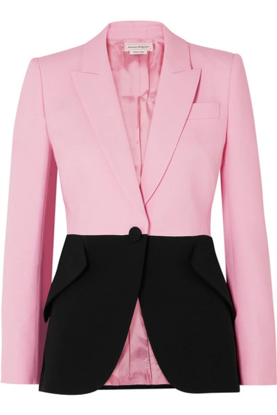 Alexander Mcqueen Bi-colour Light Wool Silk Jacket In Pink