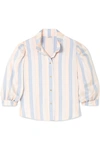 LOEWE FRAYED STRIPED SILK BLOUSE