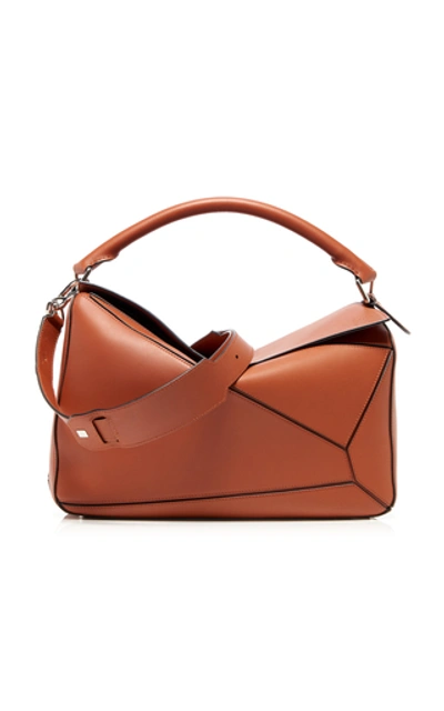 Loewe Puzzle Large Leather Shoulder Bag In Brown