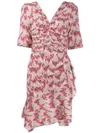 Isabel Marant Arodie Short-sleeve Abstract-print Dress In Pink